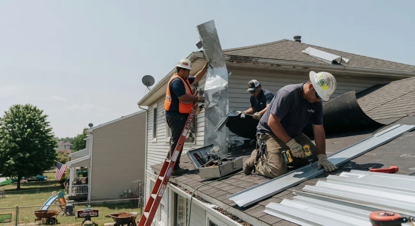 Storm Damage Metal Roof Repair in Kanorado, KS